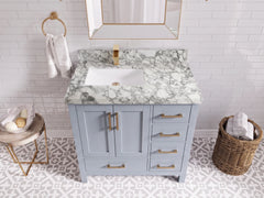 Malibu 36 in. W x 22 in. D Left Offset Sink Bathroom Vanity - photo 4