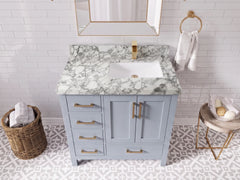 Malibu 36 in. W x 22 in. D Right Offset Sink Bathroom Vanity - photo 4