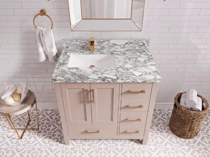 Malibu 36 in. W x 22 in. D Left Offset Sink Bathroom Vanity - photo 4