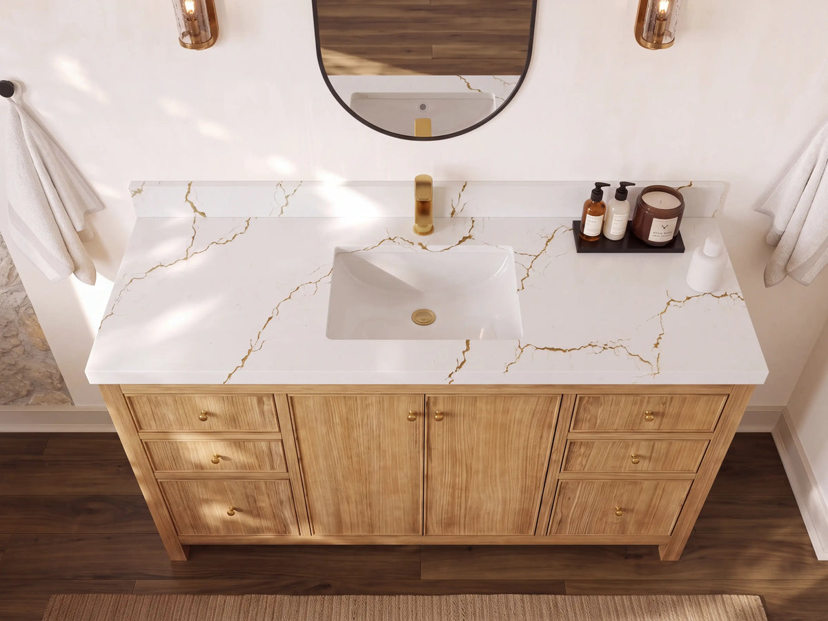 Chicago Teak 60 in. W x 22 in. D Single Sink Bathroom Vanity