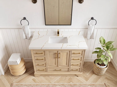 Charlotte White Oak 48 in. W x 22 in. D Single Sink Bathroom Vanity