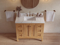 Nashville Teak Wood 42 in. W x 22 in. D Single Sink Bathroom Vanity - photo 8