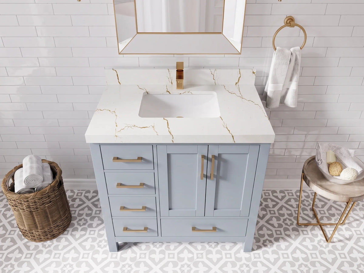 Malibu 36 in. W x 22 in. D with Center Sink Bathroom Vanity