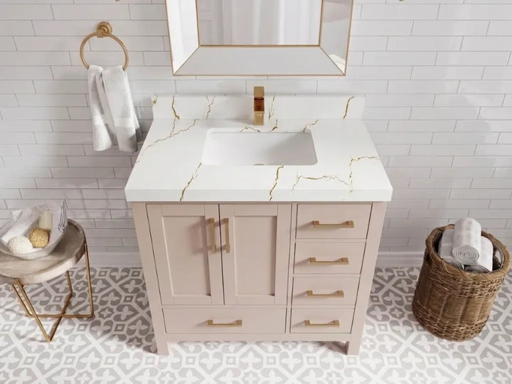 Malibu 36 in. W x 22 in. D Bathroom Vanity Center Sink - photo 5