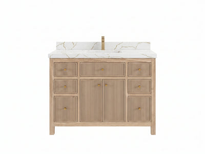 Sonoma Reeded Teak Wood 48 in. W x 22 in. D Single Sink Bathroom Vanity