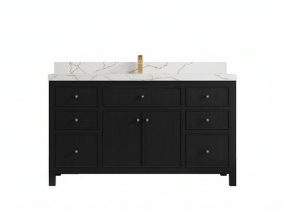 Sonoma 60 in W x 22 in D Free Standing Reeded Single Sink Bathroom Vanity