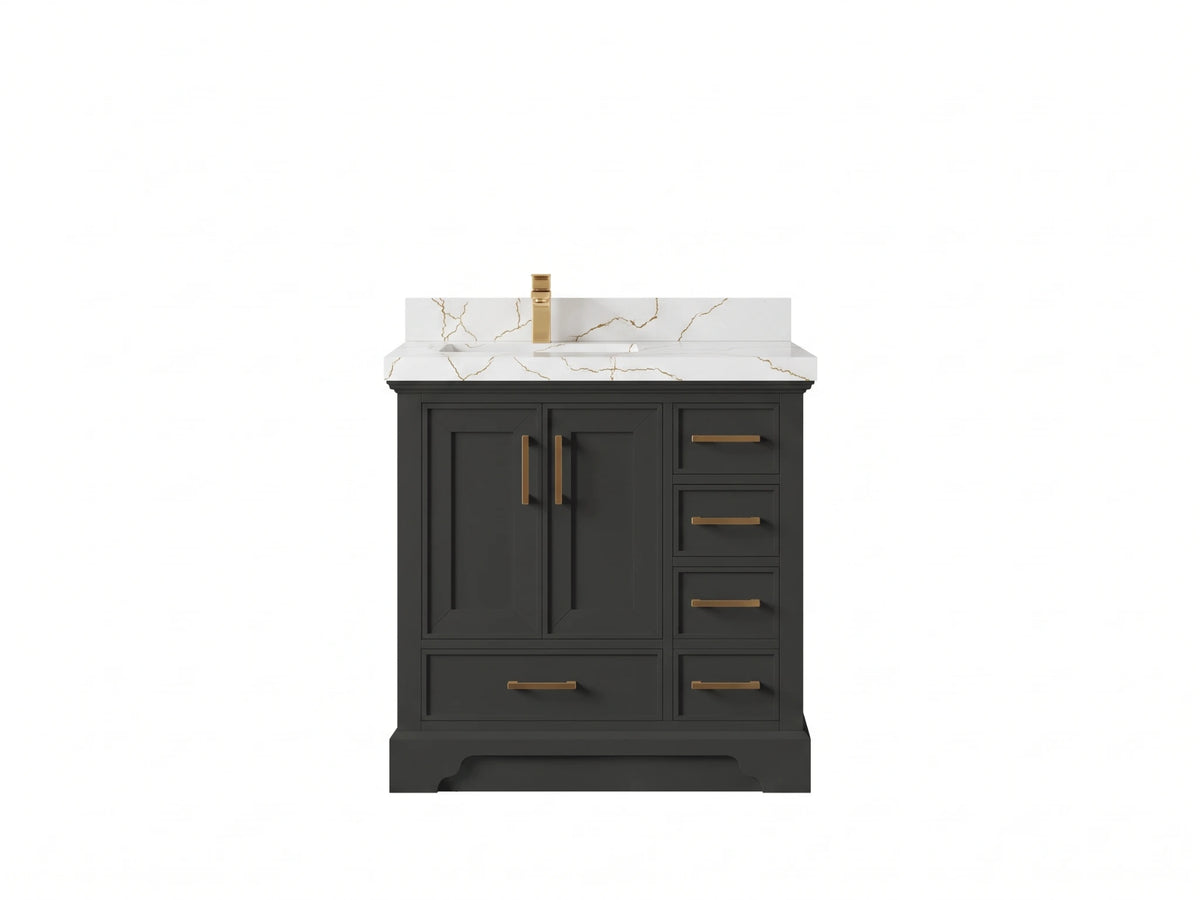 Charlotte 36 in. W x 22 in. D Left Offset Sink Bathroom Vanity