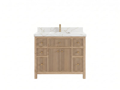 Sonoma Reeded Teak Wood 42 in. W x 22 in. D Single Sink Bathroom Vanity