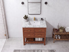 Parker Teak Wood 36 in. W x 22 in. D Center Sink Bathroom Vanity - photo 12