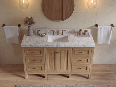 Nashville Teak Wood 60 in. W x 22 in. D Single Sink Bathroom Vanity