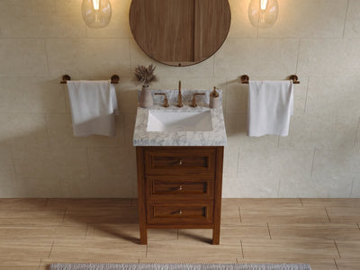 Nashville Teak Wood 24 in. W x 22 in. D Single Sink Bathroom Vanity