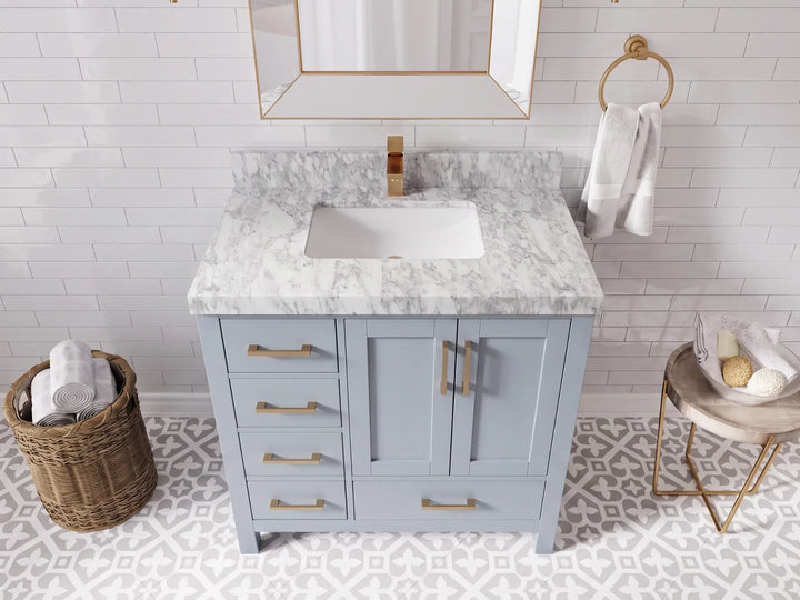 Malibu 36 in. W x 22 in. D with Center Sink Bathroom Vanity - photo 5