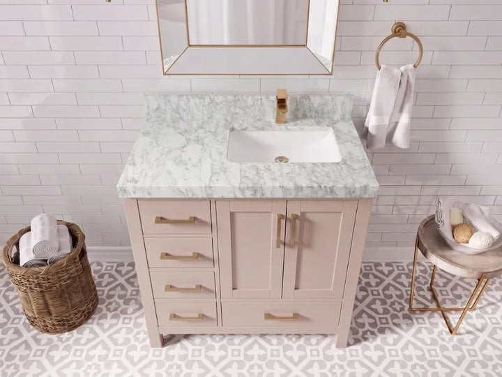 Malibu 36 in. W x 22 in. D Right Offset Sink Bathroom Vanity - photo 6