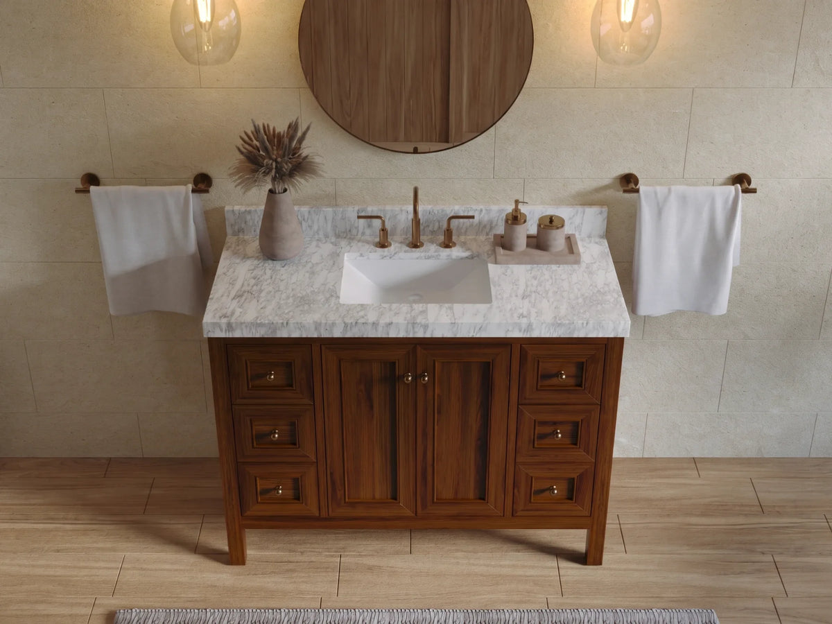 Nashville Teak Wood 48 in. W x 22 in. D Single Sink Bathroom Vanity