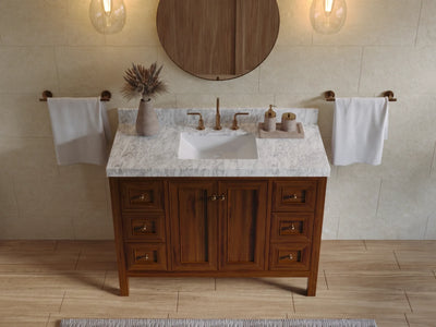 Nashville Teak Wood 48 in. W x 22 in. D Single Sink Bathroom Vanity