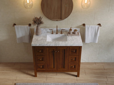 Nashville Teak Wood 42 in. W x 22 in. D Single Sink Bathroom Vanity