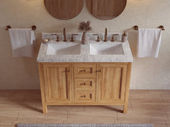 Nashville Teak Wood 48 in. W x 22 in. D Double Sink Bathroom Vanity - photo 8