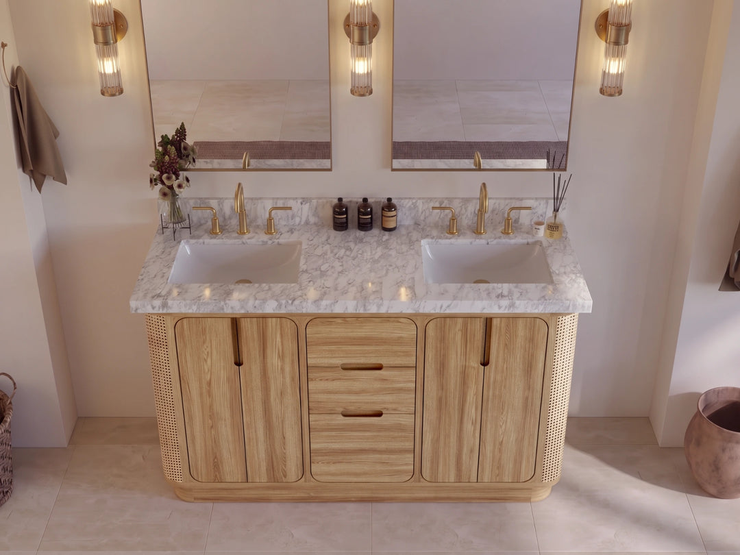 Ventura Teak 60 in. W x 22 in. D Double Sink Bathroom Vanity | 
              
                Light Natural Teak
                
                  
             - VTR_TK_LNT_CA_LZ_60D - photo №5