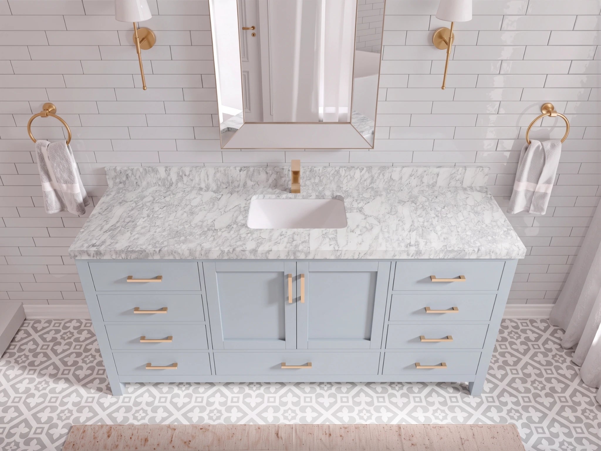 Malibu 72 in. W x 22 in. D Single Sink Bathroom Vanity