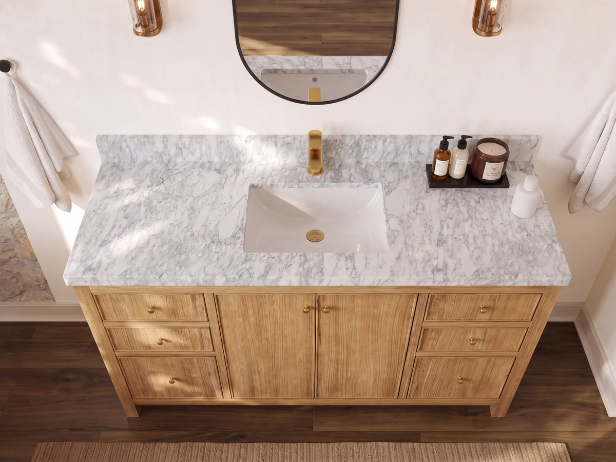 Chicago Teak 60 in. W x 22 in. D Single Sink Bathroom Vanity