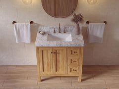 Nashville Teak Wood 36 in. W x 22 in. D Center Sink Bathroom Vanity - photo 10