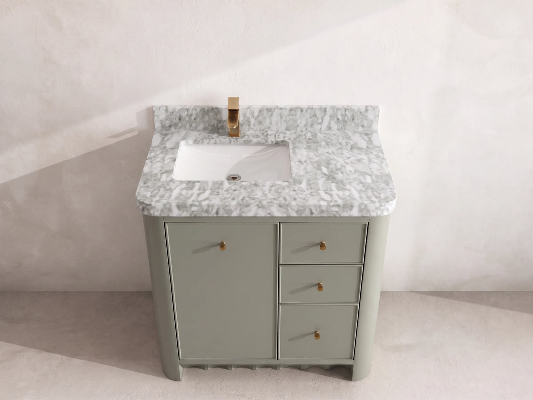Orlando 36 in. W x 22 in. D Left Offset Sink Bathroom Vanity | 
              
                Evergreen
                
                  
             - ORL_EGN_CA_GL_36L - photo №11