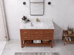 Parker Teak Wood 48 in. W x 22 in. D Single Sink Bathroom Vanity - photo 24
