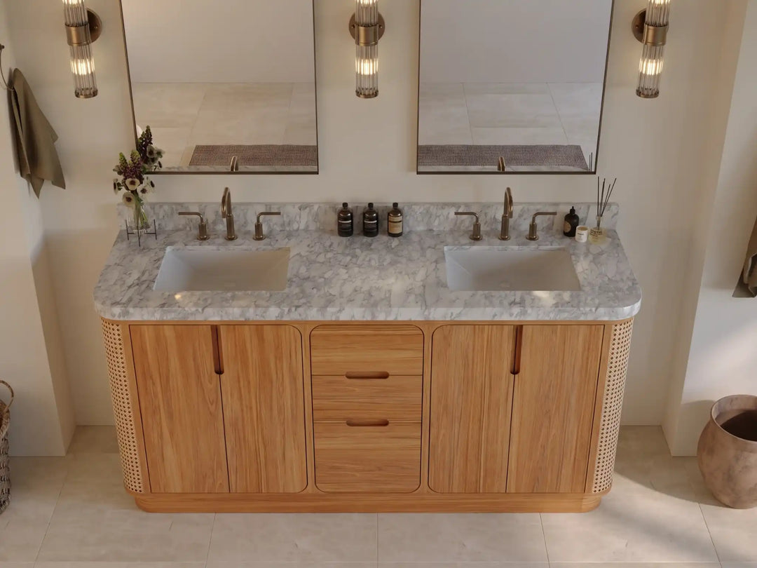 Ventura Teak 72 in. W x 22 in. D Double Sink Bathroom Vanity | 
              
                Light Natural Teak
                
                  
             - VTR_TK_LNT_CA_LZ_72D - photo №9