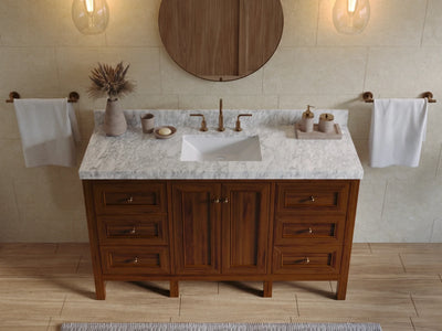Nashville Teak Wood 60 in. W x 22 in. D Single Sink Bathroom Vanity