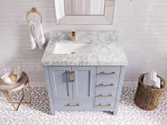 Malibu 36 in. W x 22 in. D Left Offset Sink Bathroom Vanity - photo 6