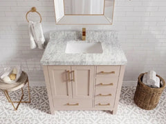 Malibu 36 in. W x 22 in. D Bathroom Vanity Center Sink - photo 6