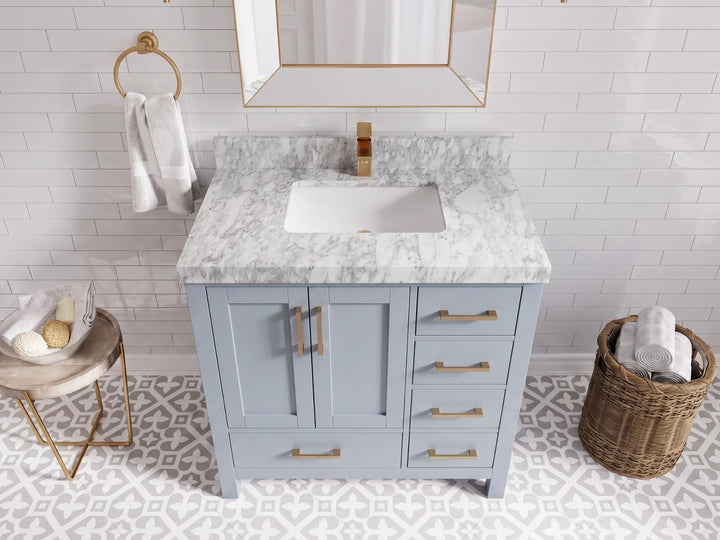 Malibu 36 in. W x 22 in. D Bathroom Vanity Center Sink - photo 6