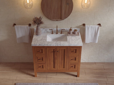 Nashville Teak Wood 42 in. W x 22 in. D Single Sink Bathroom Vanity
