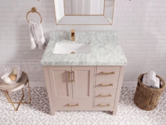 Malibu 36 in. W x 22 in. D Left Offset Sink Bathroom Vanity - photo 6
