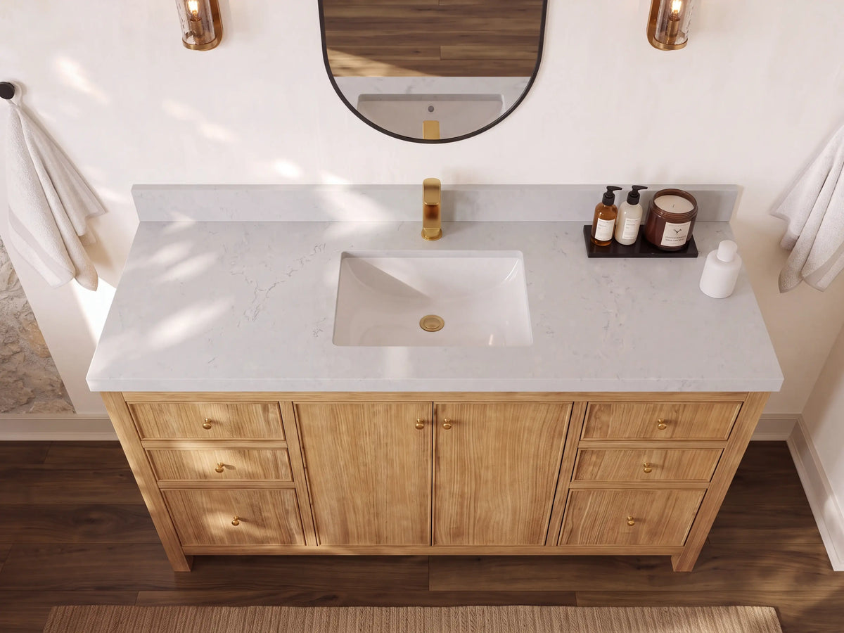 Chicago Teak 60 in. W x 22 in. D Single Sink Bathroom Vanity