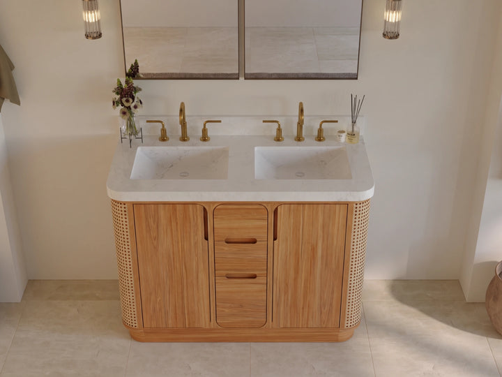 Ventura Teak 48 in. W x 22 in. D Double Sink Bathroom Vanity - photo 13