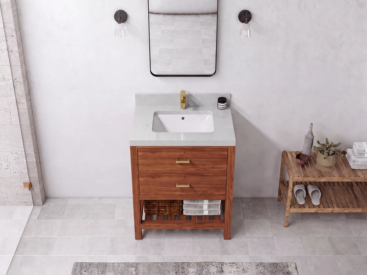Parker Teak Wood 30 in. W x 22 in. D Single Sink Bathroom Vanity - photo 13