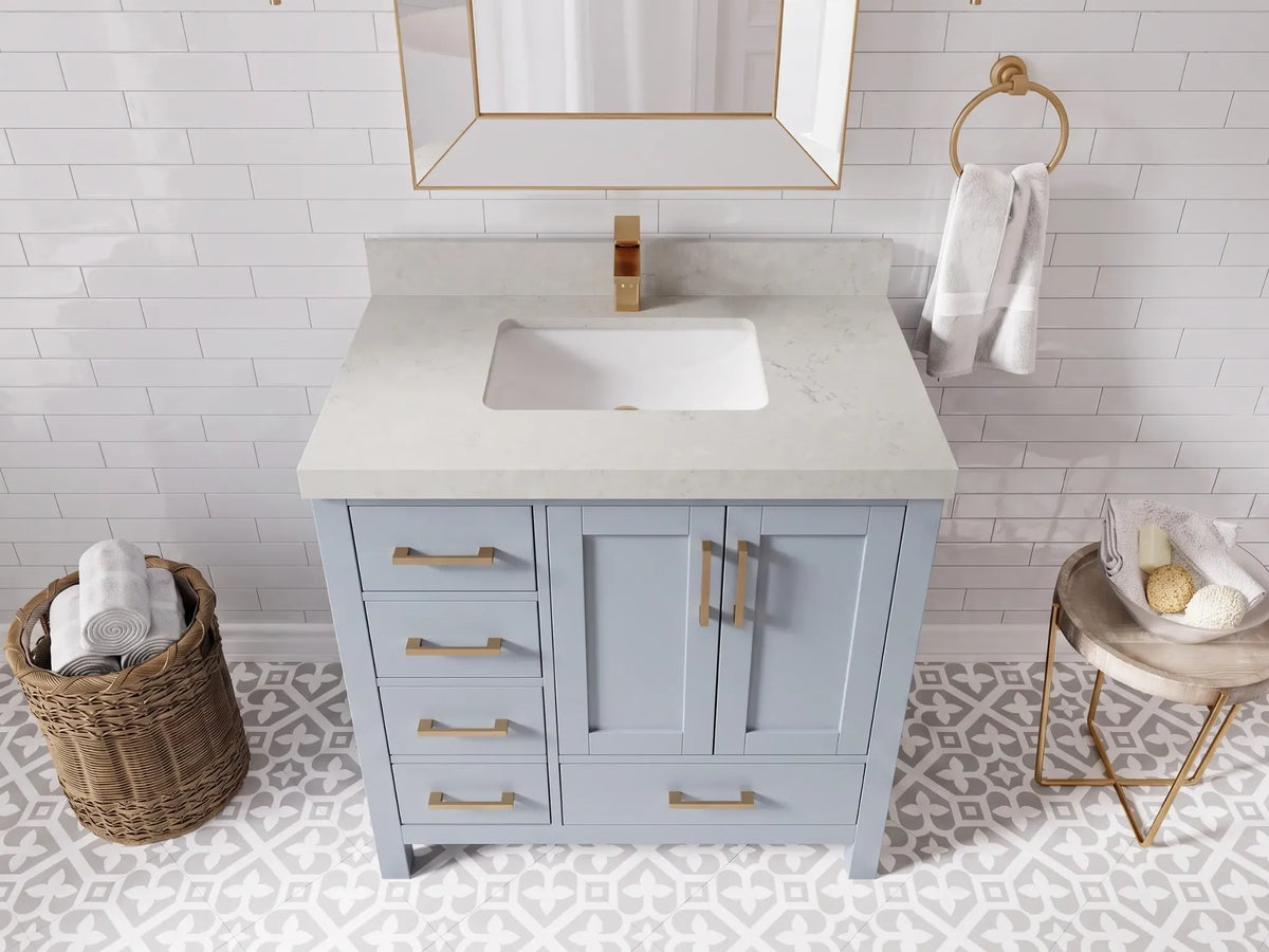 Malibu 36 in. W x 22 in. D with Center Sink Bathroom Vanity