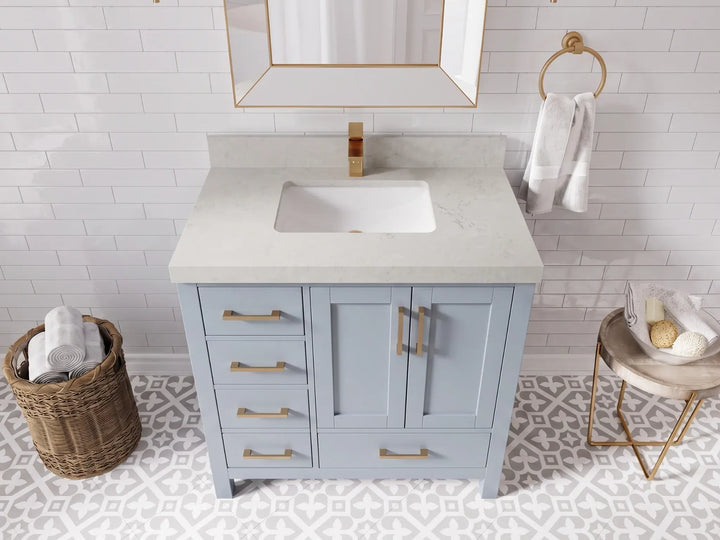 Malibu 36 in. W x 22 in. D with Center Sink Bathroom Vanity - photo 6