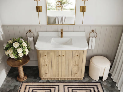 Houston Freestanding White Oak 42 in. W x 22 in. D Single Sink Bathroom Vanity