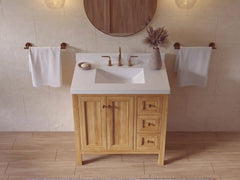 Nashville Teak Wood 36 in. W x 22 in. D Center Sink Bathroom Vanity - photo 11
