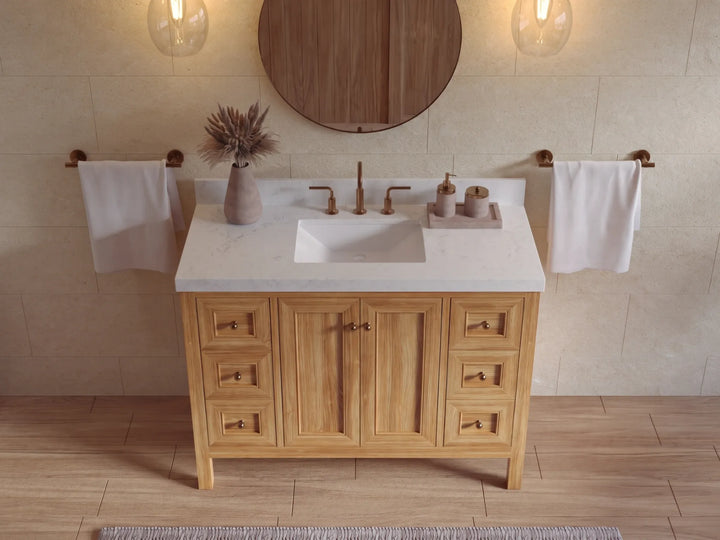 Nashville Teak Wood 48 in. W x 22 in. D Single Sink Bathroom Vanity - photo 10