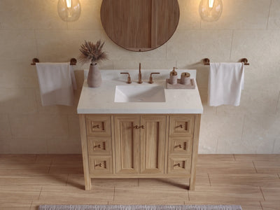 Nashville Teak Wood 42 in. W x 22 in. D Single Sink Bathroom Vanity