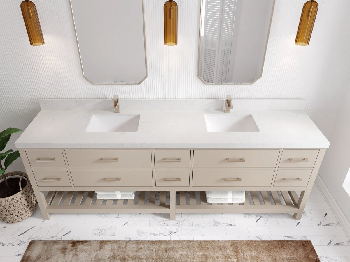 Parker 96 in W x 22 in D Free Standing Double Sink Bathroom Vanity
