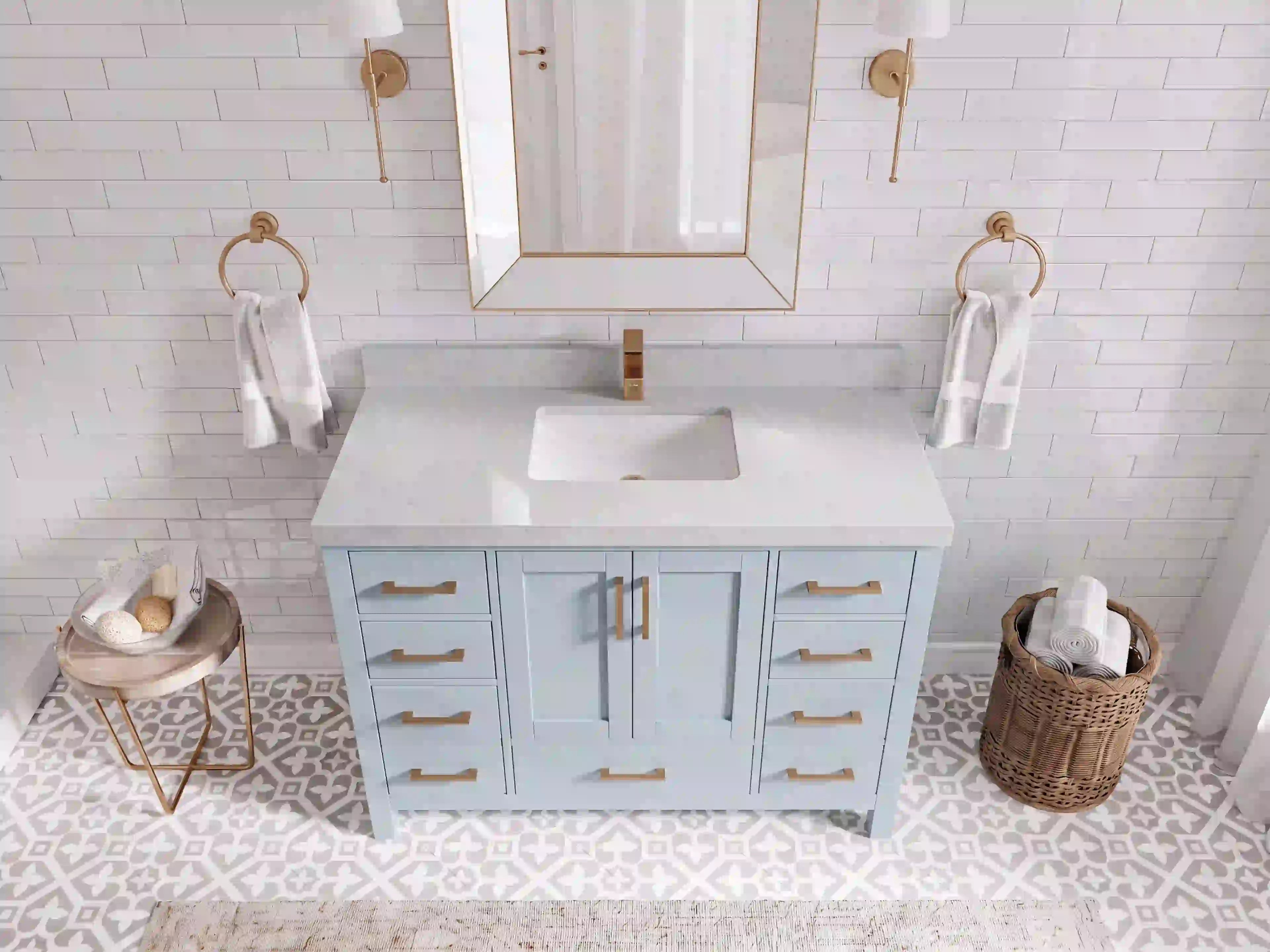 Malibu 48 in. W x 22 in. D Single Sink Bathroom Vanity