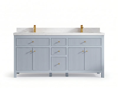 Sonoma 72 in W x 22 in D Free Standing Reeded Double Sink Bathroom Vanity