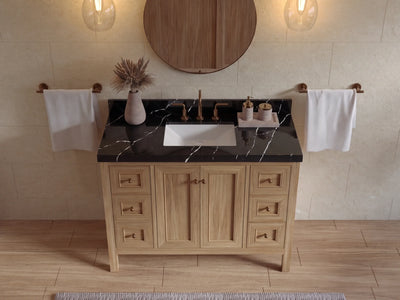 Nashville Teak Wood 48 in. W x 22 in. D Single Sink Bathroom Vanity