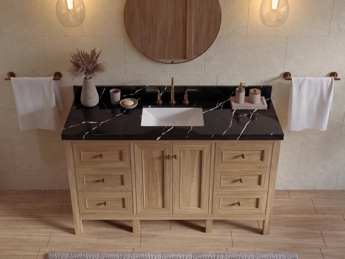 Nashville Teak Wood 60 in. W x 22 in. D Single Sink Bathroom Vanity