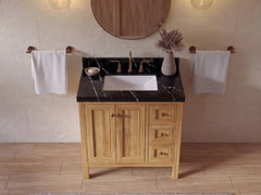 Nashville Teak Wood 36 in. W x 22 in. D Center Sink Bathroom Vanity - photo 12