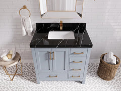Malibu 36 in. W x 22 in. D Bathroom Vanity Center Sink - photo 26